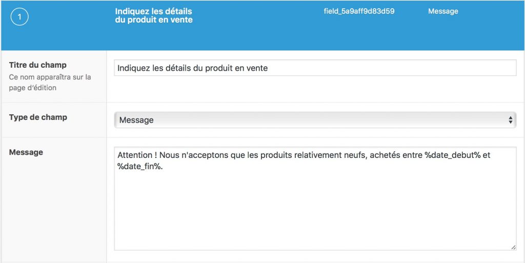 WordPress & ACF : mots-marqueurs variables dans un champ message